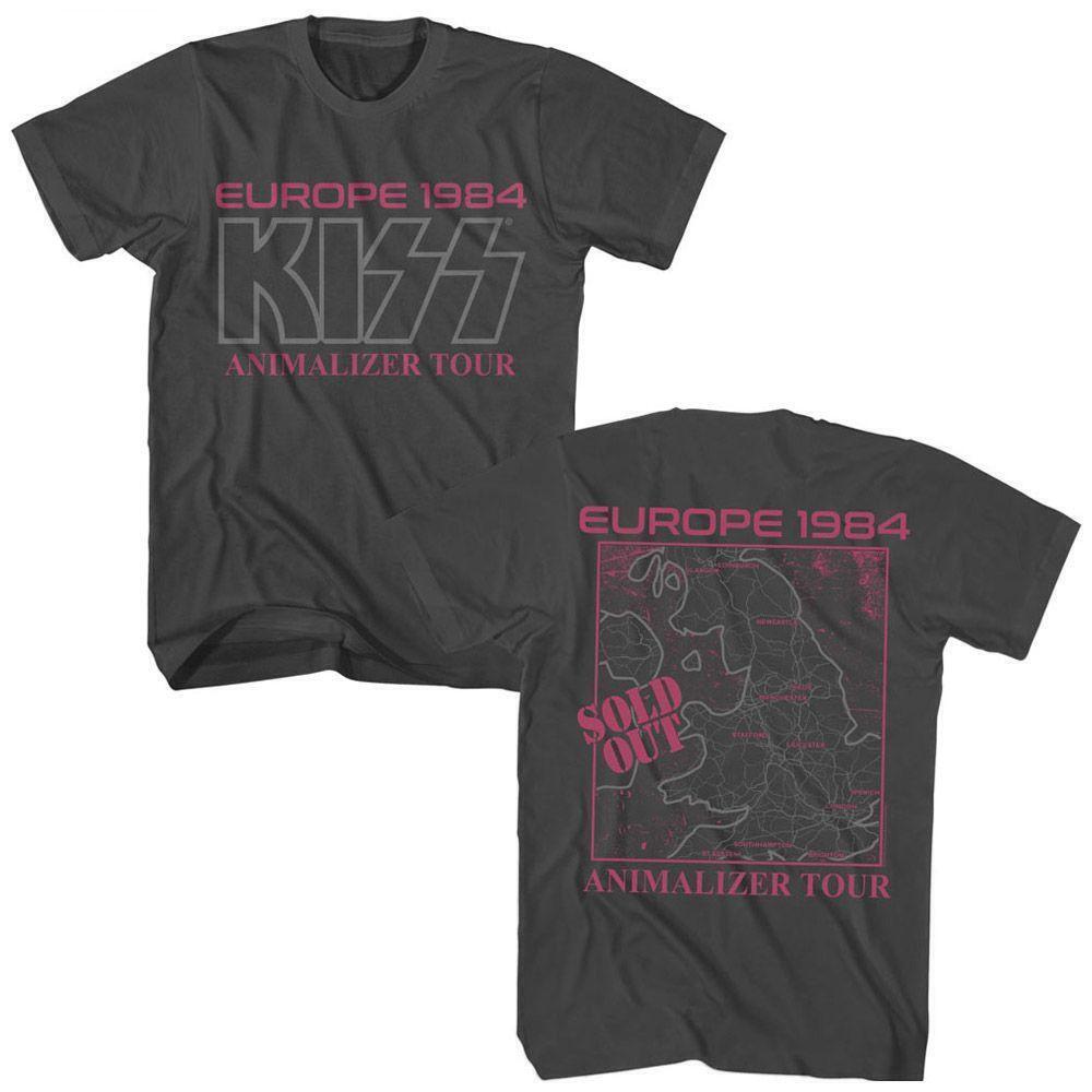 Kiss Europe 1984 Smoke T Shirt 2 Sided